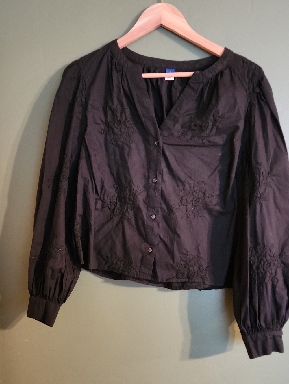 Embroidered Boxy Button Up
